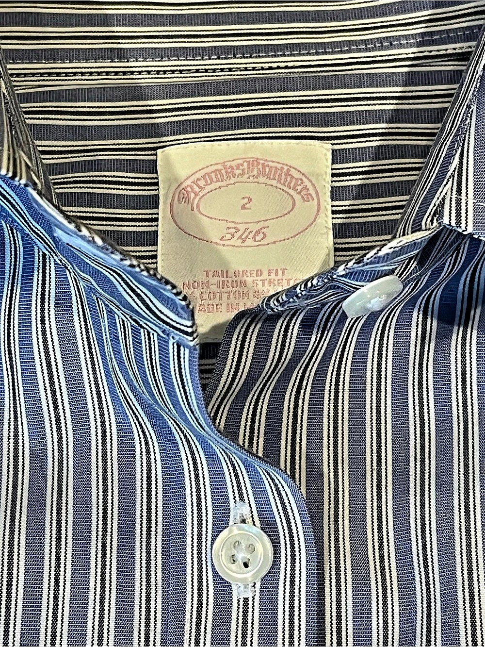 Brooks Brothers 346 Non-Iron Stretch Tailored Fit Button-Down Shirt, Size 2 NWOT
